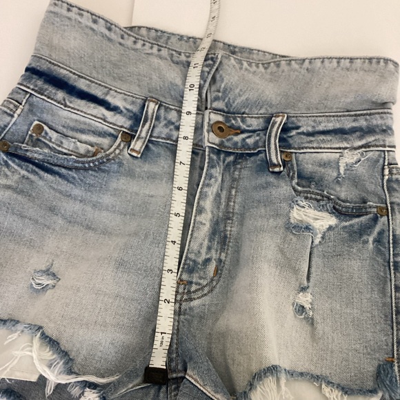 Pistola Cher Fold-Over Jean Shorts Size 26 Denim Cut Off Light Wash Distressed - Picture 11 of 14